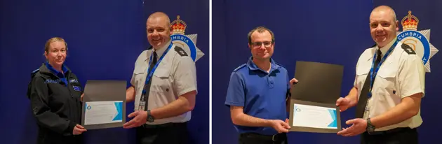 Left- Cumberland PCSO of the year. Right - Westmorland & Furness PCSO of The Year