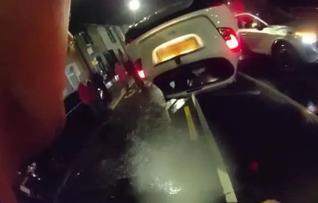 Car overturned Hall Brow in Workington